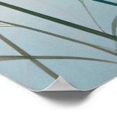 和鳥と竹のミニマルなアートワーク ポスター (角)