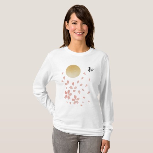 【和 – Harmony Cherry Blossom Long Sleeve T-Shirt】 Tシャツ (正面フル)