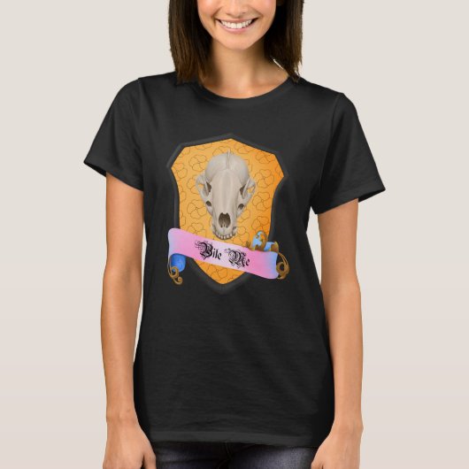 咬まれアナグマのドクロ Tシャツ (正面)