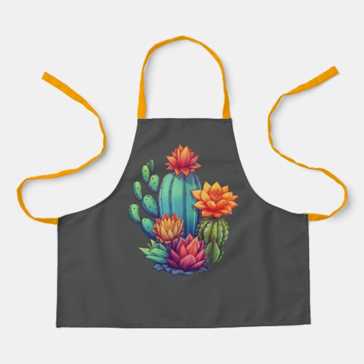 咲かわいらしくサボテン エプロン (正面)