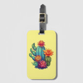 咲かわいらしくサボテン ラゲッジタグ (正面縦)