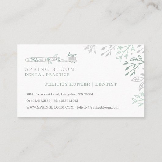 咲き乱れる歯ブラシの木のロゴ 名刺 (裏面)