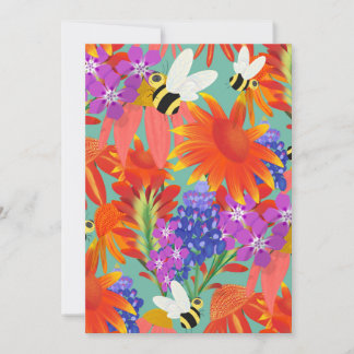 咲き乱れる花々の間で賑やかに・ミントの草原 招待状