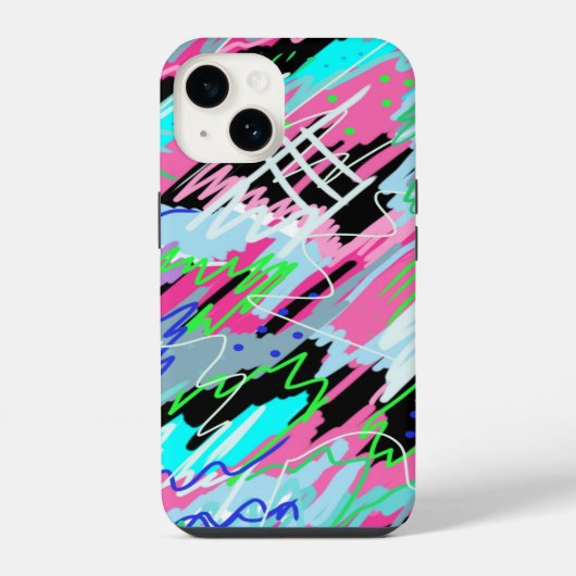 咲き始めた抽象的なプリント iPhoneケース (裏面)