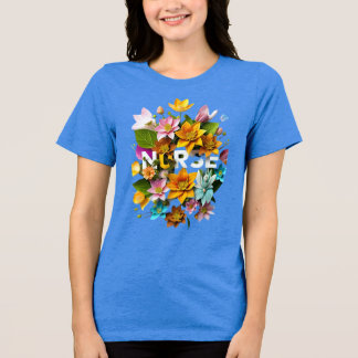 咲き気にた-フローラナース トライブレンドTシャツ