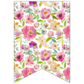 咲き誇るシックな花嫁のシャワーバナー バンティングフラッグ (第1の旗)