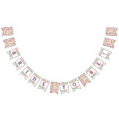 咲き誇るシックな花嫁のシャワーパーティー バンティングフラッグ (全)