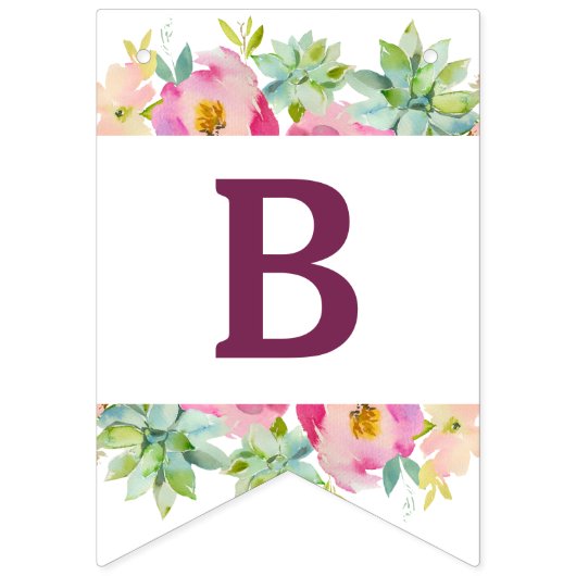 咲き誇るシックな花嫁のシャワーパーティー バンティングフラッグ (第3の旗)