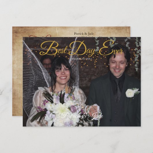 咲き誇るバラの写真にお礼 ポストカード (正面/裏面)