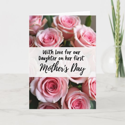 咲き誇るバラの模様のカード カード (正面)