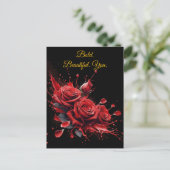 咲き誇るバラ - エレガントな誕生日 ポストカード (スタンド正面)