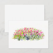 咲き誇るピンクの庭 - ミニマルな花のデザイン サンキューカード (正面/裏面)