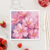 咲き誇るピンクの花びら | 花の水彩画 スタンダードランチョンナプキン (インサイチュ)