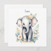 咲き誇るベイビーエレファント 招待状 (正面/裏面)