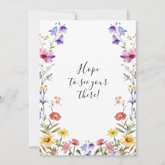 咲き誇るベイビー フラワーワイルドフラワー男女兼用 招待状 (裏面)