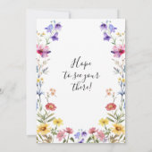 咲き誇るベビー フラワーワイルドフラワージェンダーニュートラル 招待状 (裏面)