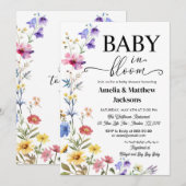 咲き誇るベビー フラワーワイルドフラワージェンダーニュートラル 招待状 (正面/裏面)