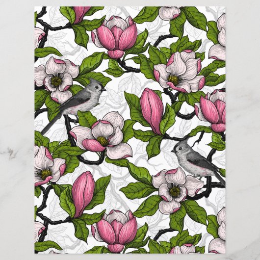 咲き誇るホオノキとタイトネズミ (裏面)