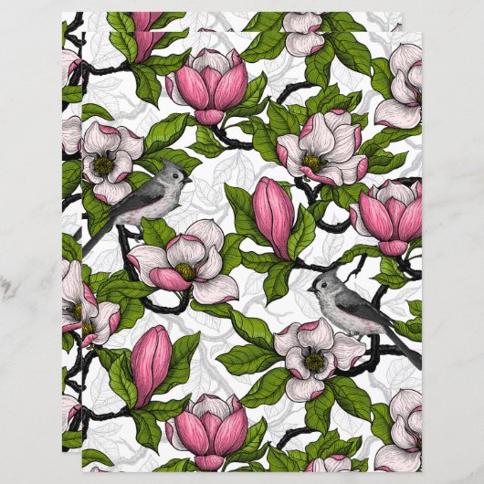 咲き誇るホオノキとタイトネズミ (正面/裏面)