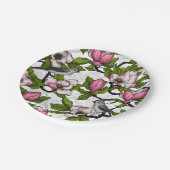 咲き誇るホオノキとタイトネズミ ペーパープレート (アングル)