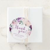 咲き誇るボタニカルな紫の花の感謝 フェイバータグ (インサイチュ)