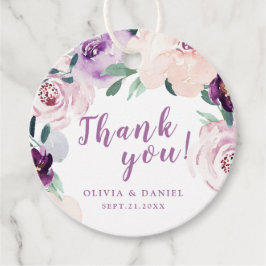 咲き誇るボタニカルな紫の花の感謝 フェイバータグ