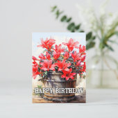 咲き誇るユリの花のイラスト ポストカード (スタンド正面)