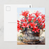 咲き誇るユリの花のイラスト ポストカード (正面/裏面)