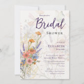 咲き誇るラブリー ロマンティック フラワーブライダルシャワー 招待状 (正面)