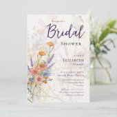 咲き誇るラブリー ロマンティック フラワーブライダルシャワー 招待状 (スタンド正面)