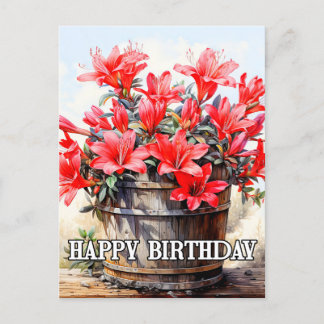 咲き誇るリリーの花のイラスト ポストカード