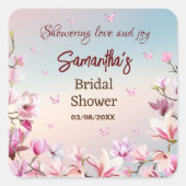 咲き誇るロマンス - ブライダルシャワーシール スクエアシール (正面)