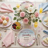 咲き誇るロマンス - ブライダルシャワー ペーパープレート