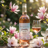 咲き誇るロマンス - ブライダルシャワー ワインラベル