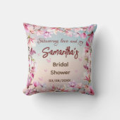 咲き誇るロマンス - マグノリア フラワーブライダルシャワー クッション (正面)