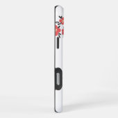 咲き誇る中のレッドフラワーパターン iPhoneケース (右側面)