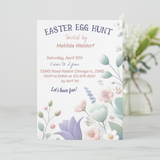 咲き誇る喜び: パステルイースターセレブレーション 招待状 (スタンド正面)
