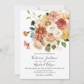 咲き誇る庭園の軽やかな花のウェディング 招待状 (正面)