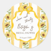 咲き誇る愛のひまわり ウェディングシャワーのお土産 ラウンドシール (正面)