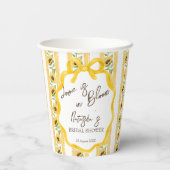 咲き誇る愛のひまわり ウェディングシャワーモノグラム 紙コップ (裏面)