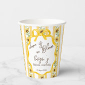 咲き誇る愛のひまわり ウェディングシャワーモノグラム 紙コップ (正面)