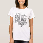咲き誇る愛のフクロウ Tシャツ