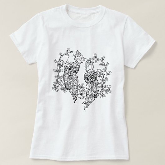 咲き誇る愛のフクロウ Tシャツ