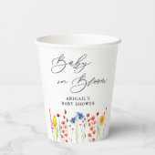 咲き誇る愛のワイルドフラワーブライダルシャワー 紙コップ (裏面)