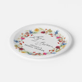 咲き誇る愛のワイルドフラワー ブライダルシャワー オーダーメイド ペーパープレート (アングル)