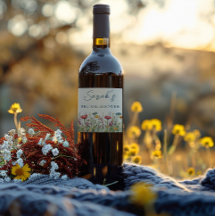 咲き誇る愛の水彩花 ブライダルシャワーラベル