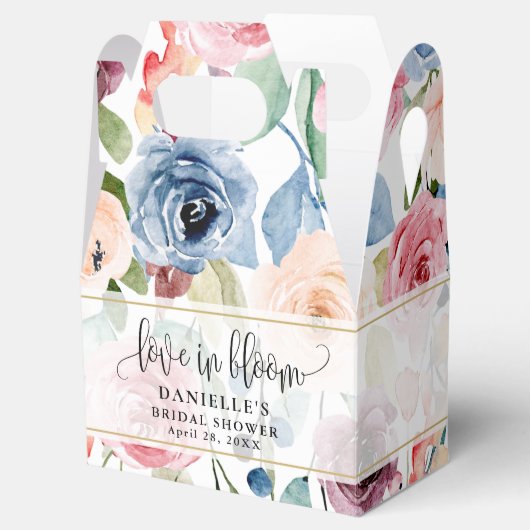 咲き誇る愛の水彩花 ブライダルシャワー フェイバーボックス (オープン)