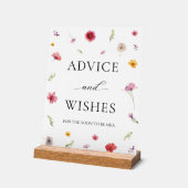 咲き誇る愛の花 ブライダルシャワー アドバイス＆ウィッシュ アクリルサイン (傾斜)