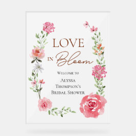 咲き誇る愛の花 ブライダルシャワー ウェルカムサイン アクリルサイン