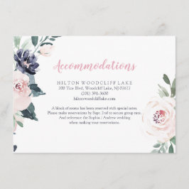 咲き誇る植物のソフトピンクの花の宿泊案内 エンクロージャーカード